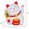 5.5inch Fortune Cat, Battery Operated Japanese Lucky Cat with Waving Arm Chinese Feng Shui Deoration Maneki Neko for Fortune Money and Good Luck, for