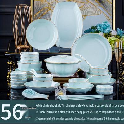 Luxe Handgeschilderd Gouden Keramisch Servies Set
