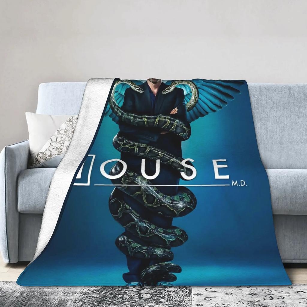 Doctor House Drama Flannel Blanket Winter Soft Durable Throw for Living Room Sofa Bed  Student Dorm Home Comfort