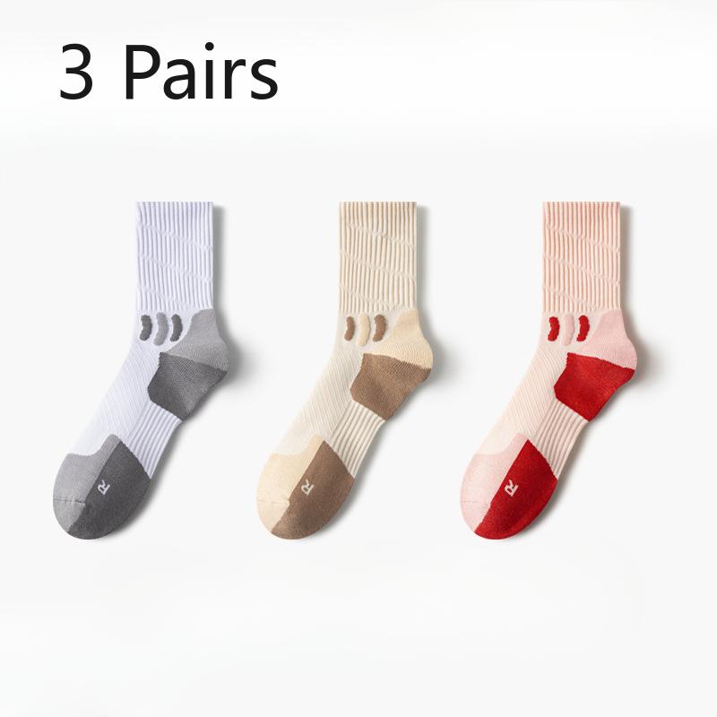 3 Paar Damen Frühling und Sommer Lauf-Sport-Mesh Atmungsaktive Deodorant Antibakterielle Kniestrümpfe