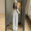 Ice Silk Acetate Wide-leg Pants for Women In Summer Thin Versatile Casual Floor Pants High Waist Droop Loose Pants for Women