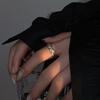Adjustable Open Finger Ring With Twisted Rope Design Sterling Vintage Boho Minimalist Jewelry Women Men