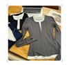Women's Korean Style Colorblock Zip-Up Cardigan Long Sleeve T-Shirt - Autumn/Winter 2024 Slimming Top