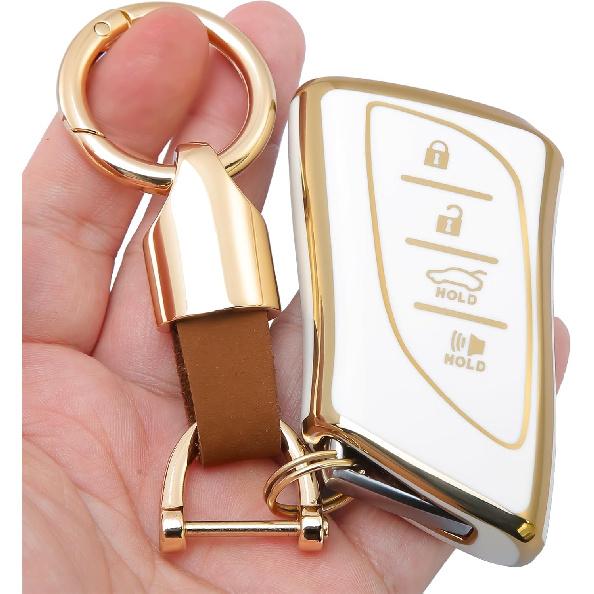 For Lexus Key Fob Cover Keychain KeyCase Compatible With 2018-2024 ES350 RX350H LC500H LS500H UX200 UX250H ES250 ES300H GX460 NX350 NX450