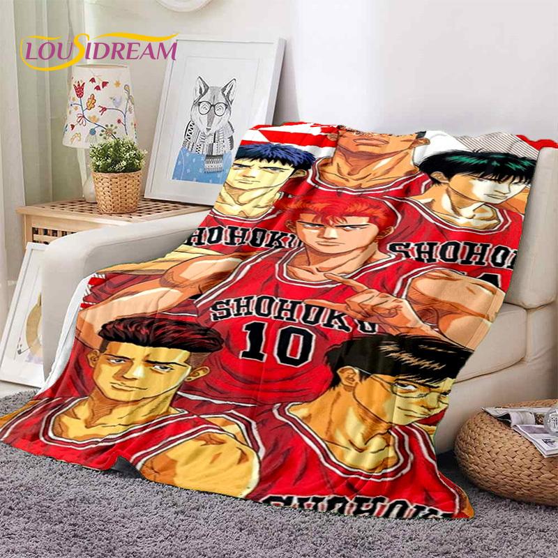 Cartoon Slam Dunk Basketball Anime Soft Blankets,Keep Warm Throw Blanket Comfortable Blanket for Picnic Beds Sofa Home Bedroom