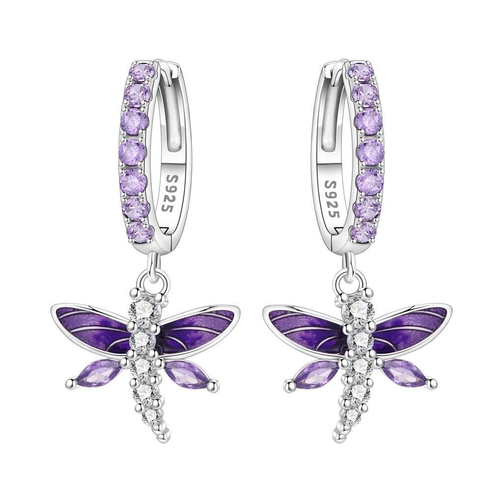 Orstarry 925 Sterling Silver 18k Golden Butterfly Insect Drop Earrings Women Earrings Birthday Party Jewelry Fine Original Gifts