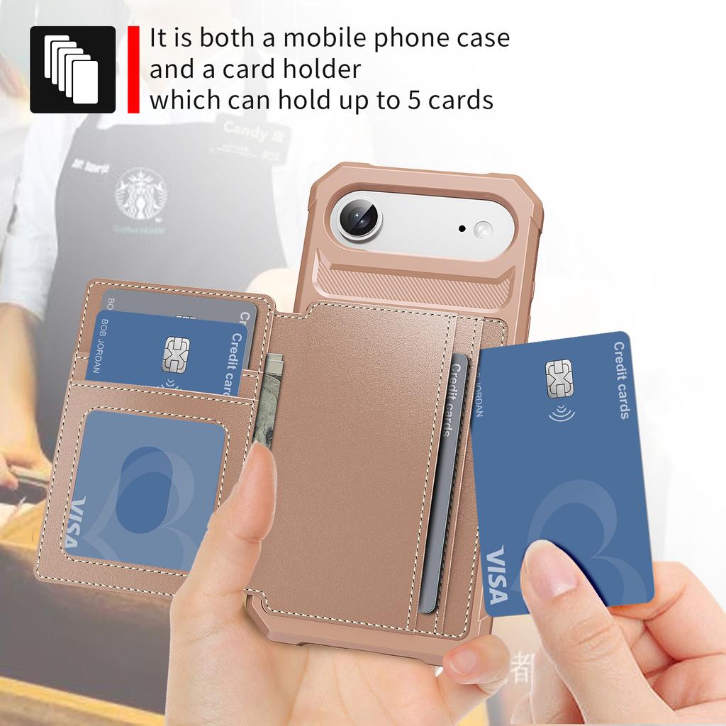 For iPhone Air Case with Card Holder PU Leather + TPU Phone Back Cover