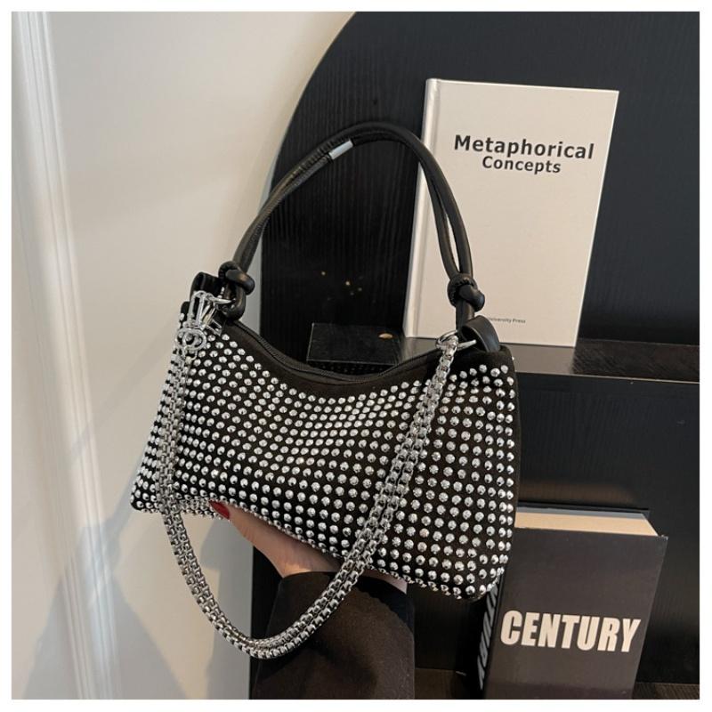 

Rhineste Luxury Evening Bag Ladies Cylinder Diamd Crossbody Bag Party Fashi Handbag Designer Shoulder Bag For Women 26x9x14CM срібний