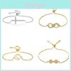 Geometric Copper Zircon Stone Adjustable Bracelet For Women Gift Travel Occasion