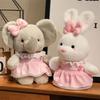 Wearing Bow Lace Dress Elegant Soft Fluffy Doll Pretty Stuffed Rabbit Doll  Children's Toy