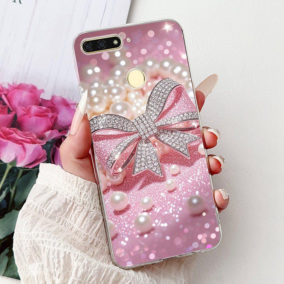 For Huawei Y6 Prime 2018 Case Clear Cute Fashion Flowers Luxury Painted Cover For Huawei Y6Prime 2018 Phone Case ATU-L42 ATU-L31