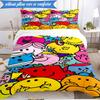 3PCS Mr Man Colorful Creatures Bedding Set 2D Printing (Includes 1 Duvet Cover + 2 Pillowcases Coreless), Bedroom decor,Fan gift