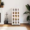 Firewood Rack - vidaXL - Solid Pine Wood - White - With Casters - Large Storage Space