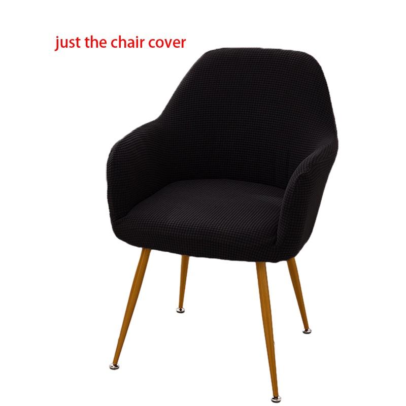 

Elastic Nordic Style Chair Cover For Arc-shaped High Armrest Chairs Royal Blue Gray Blue Turquoise Blue Protects Chairs From Dust And Stains Black