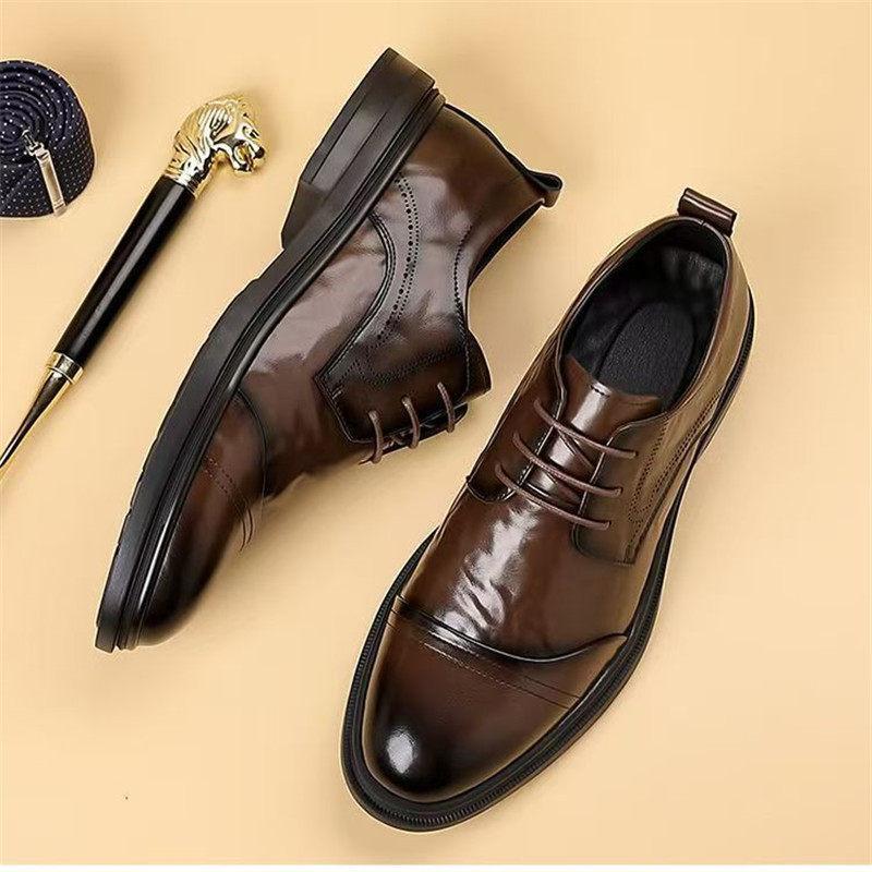 Leather shoes men's new winter leather breathable business dress shoes casual non-slip soft leather