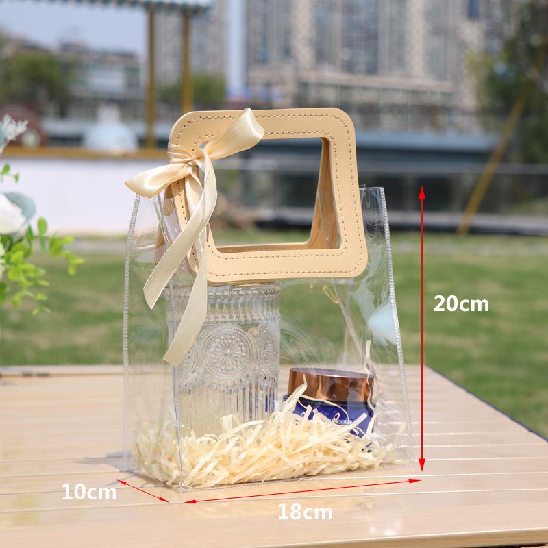 PVC Transparent Tote Bag - High-End Laser Gift Packaging for Children's Day, Birthday, or Wedding Favors