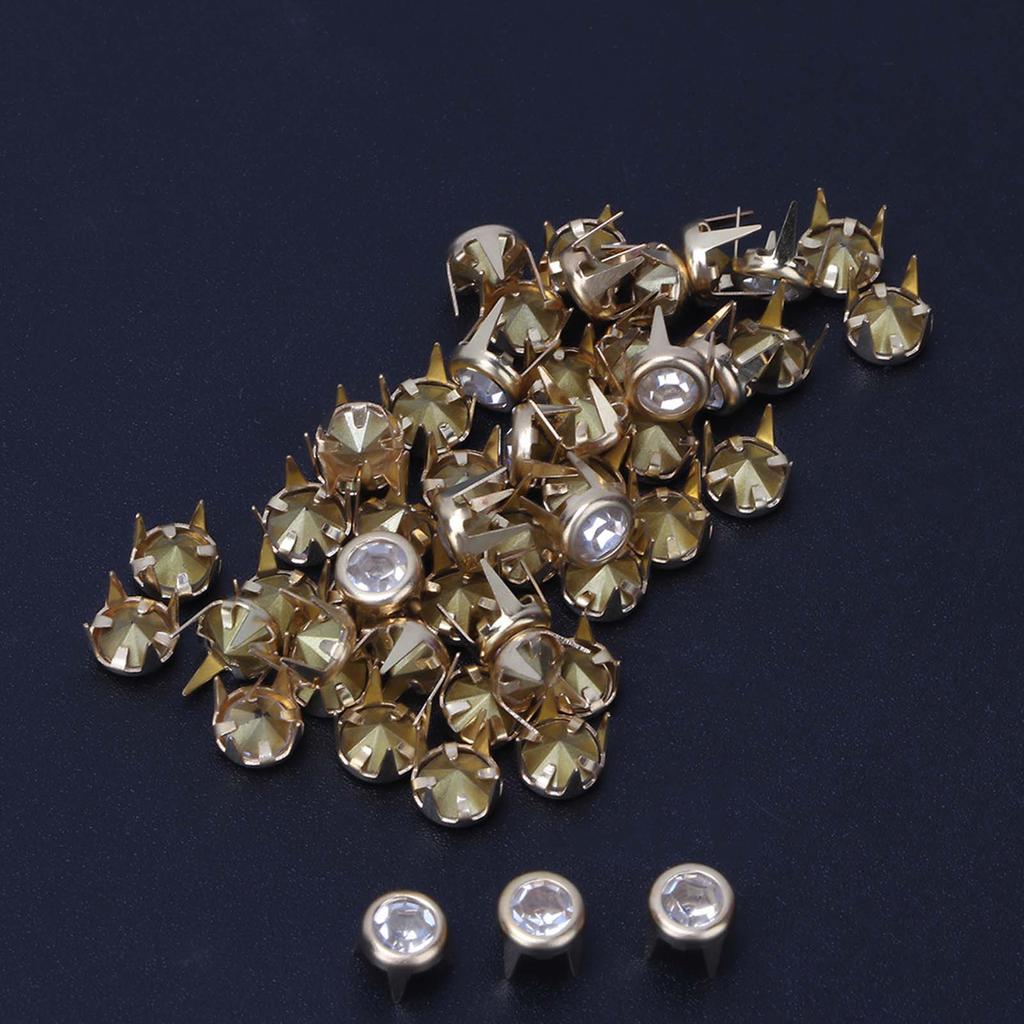 50PCS 6mm Colorful Round Claw A Grade Rhinestones for Crafts Decoration(Sliver)