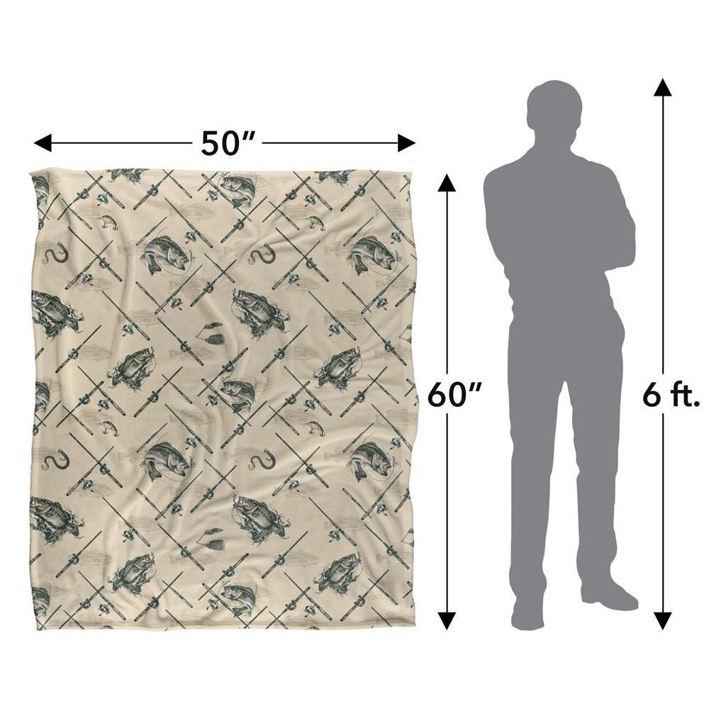JQ Licensing Silky Patterned Fishing Supersoft Blanket