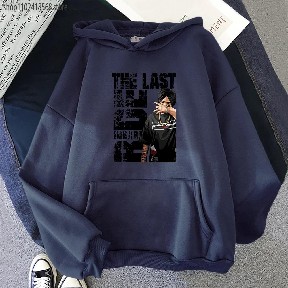 Sudaderas con capucha para hombre Sudadera Sidhu Moose Wala Retro Rapper Indio Streetwear Mujer Estampado Cuello Redondo Gráfico