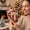Acryl Bargeldgeschenkbox Weihnachtsdekoration, Klarer Geldhalter für Bargeld, Lustige Abschluss-Weihnachtsbaum-Hängedekoration, Feiertagsparty-Mitbringsel, Saisonal