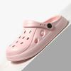 Men's Summer Hole Shoes, Half-Closed Toe Sandals, Thick-Soled Non-Slip Beach Slippers for Couples