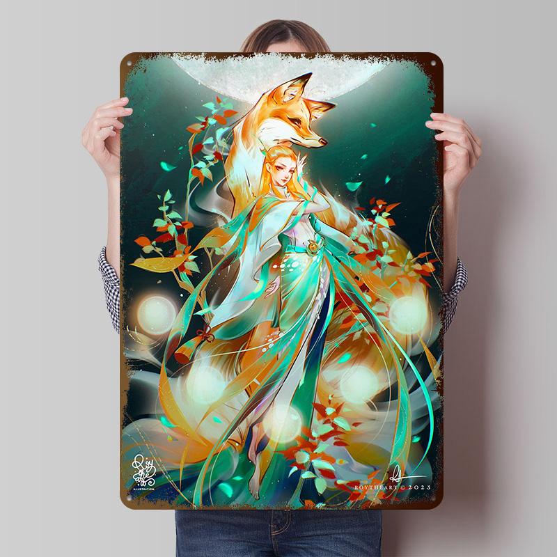 The Fox Metal Poster Customized Wall Art Retro Vintage Tinplate Signs for Man Cave Room Decoration Gaming Home Decorations Decor