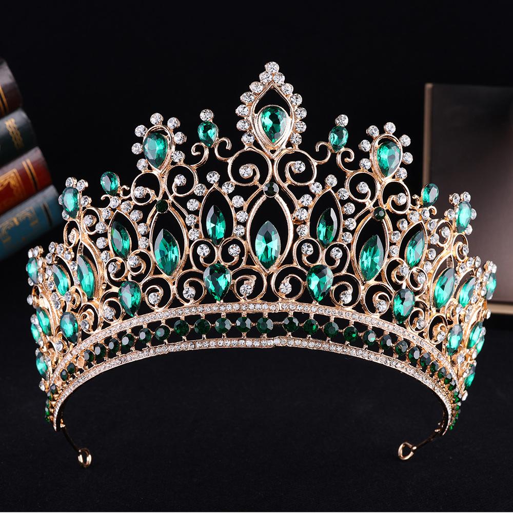 DIEZI New Elegant Baroque Crystal Crown For Women Girls Wedding Vintage Bride Queen Bridal Tiaras Hair Accessories Headbands