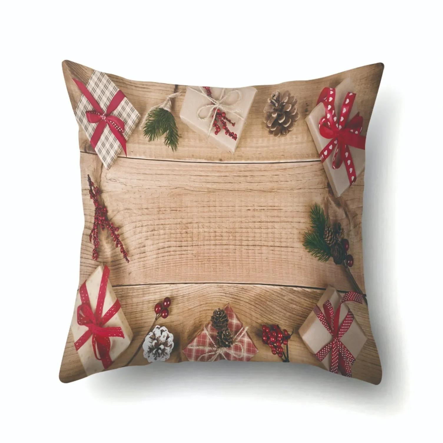 

Наволочки с рождественской тематикой Аксессуары для автомобиля Офис Санта-Клаус Гостиная Диван Домашние наволочки 40x40cm