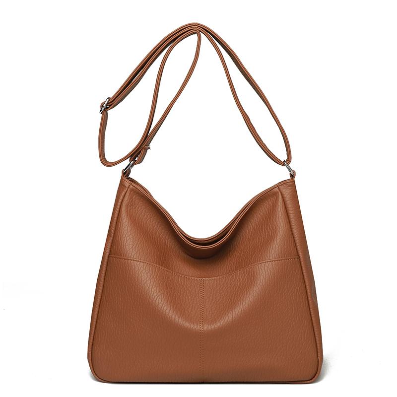 Women Soft PU Leather Hobo Crossbody Bag, Large Capacity Casual Shoulder Purse, Lightweight Adjustable Strap Tote Bag for Daily Travel Work