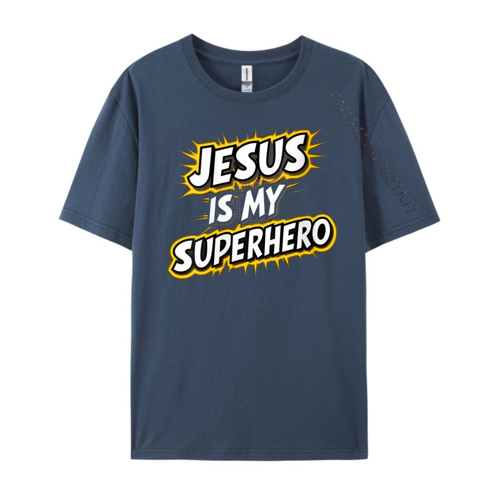 Womens Jesus Is My Superhero Christian God Religious Comic Boy Graphic Tees Unisex Unisex's Shirt harajuku clothing