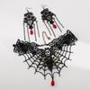 Steampunk Gothic Lace Choker Necklace Rhinestones Earrings Halloween Costumes Jewelry Women for Wedding Cosplay Party