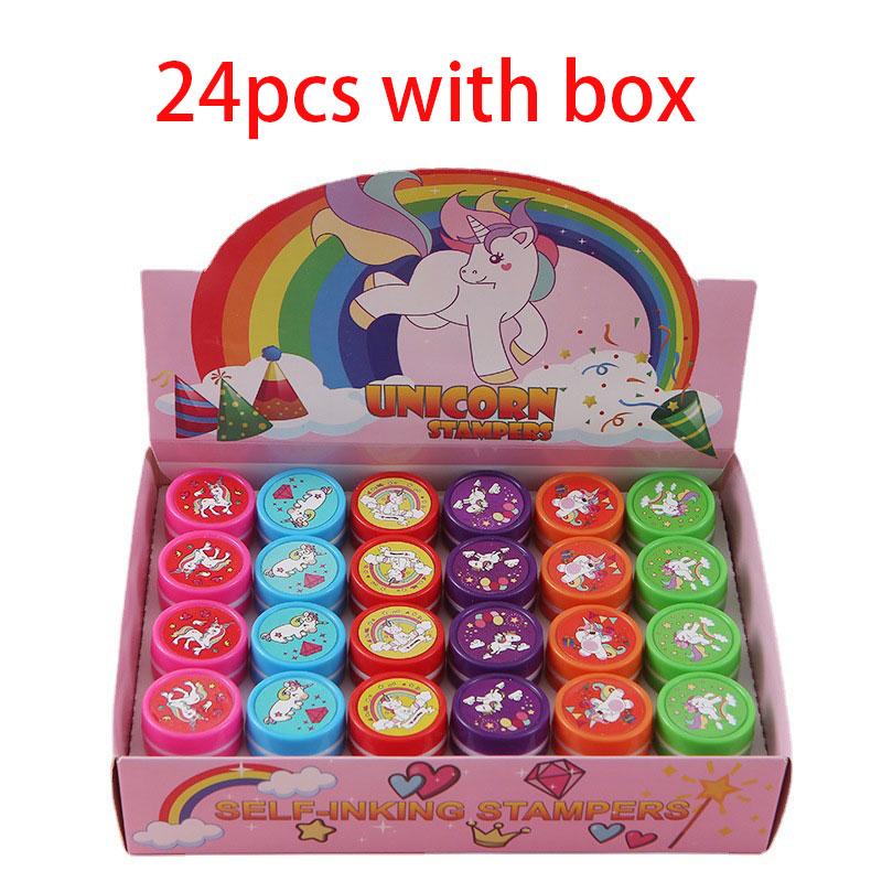 

6/24 шт. различные штампы с единорогом, детские самочернила, детские вечерние сувениры, шкатулка с сокровищами, призовые классные пасхальные яйца, игрушки