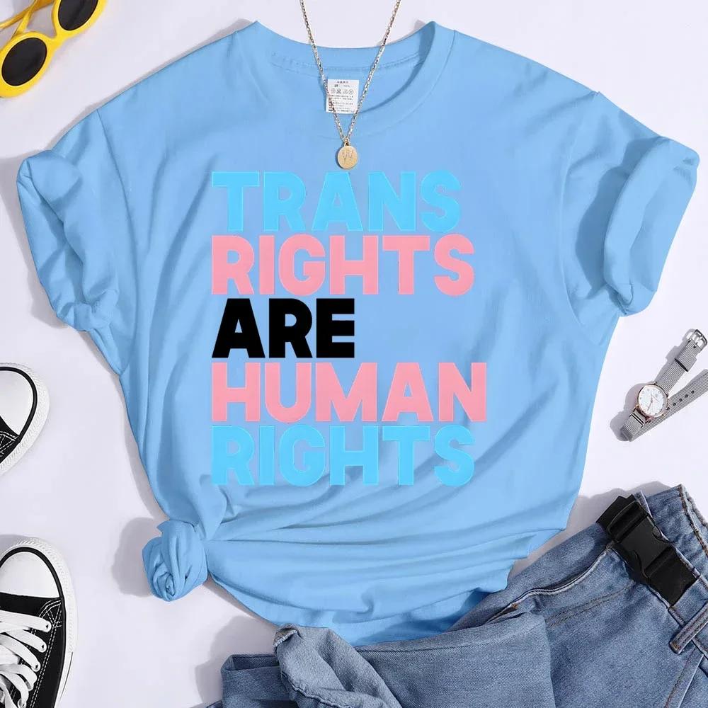 Trans Rights Are Human Rights T Shirt Pride Parade Personality Tops Tee Gay Transgender Shirts Pride Month Gift Streetwear