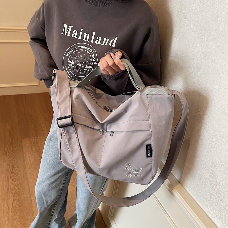 Student Class Handbag Lightweight Waterproof Nylon Cloth Tote Bag Large Capacity Crossbody Bag