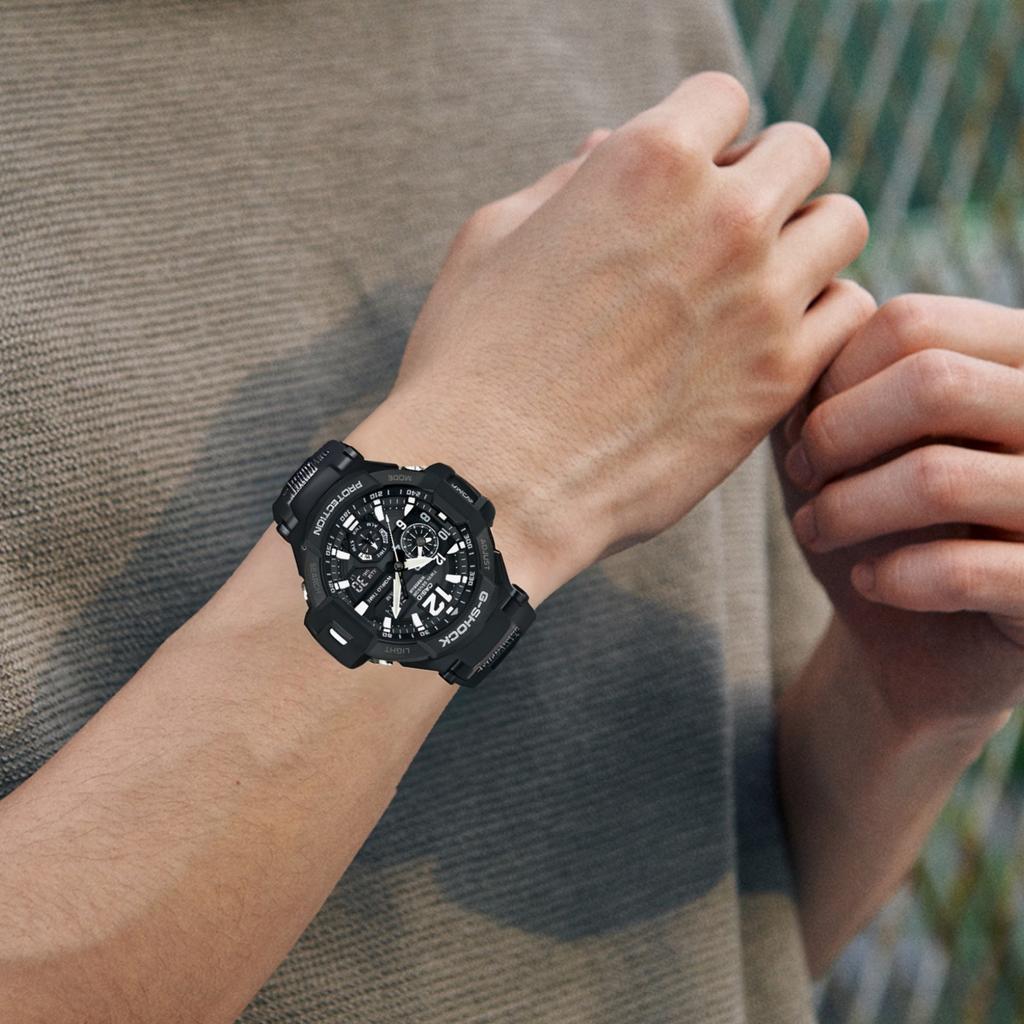 Casio G SHOCK GRAVITYMASTER Colecția Soaring Sky Mișcare Quartz Curea Rășină Ceasuri Bărbați GA-1100-1APR