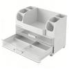 Makeup Organizer with Drawers Countertop Cosmetic Display Case with Brush Holder for Bathroom Countertop Skincare Perfume White