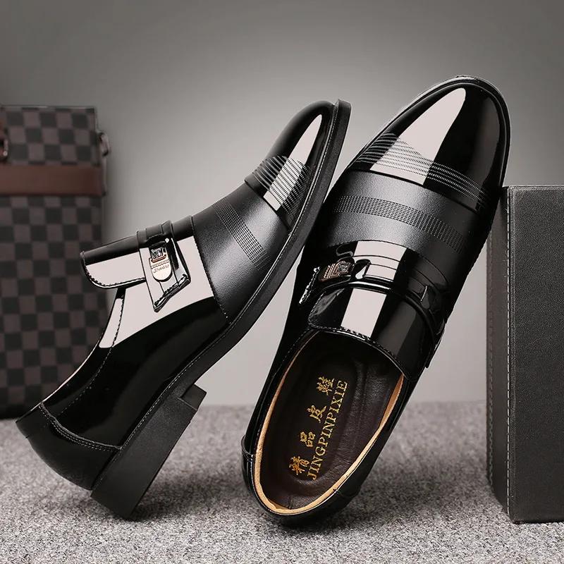 Wedding Dress Suit Formal Shoes Men Loafers Men Slip on Man Dress Shoes Business Shoes Oxford Leather Zapatos Hombre Vestir