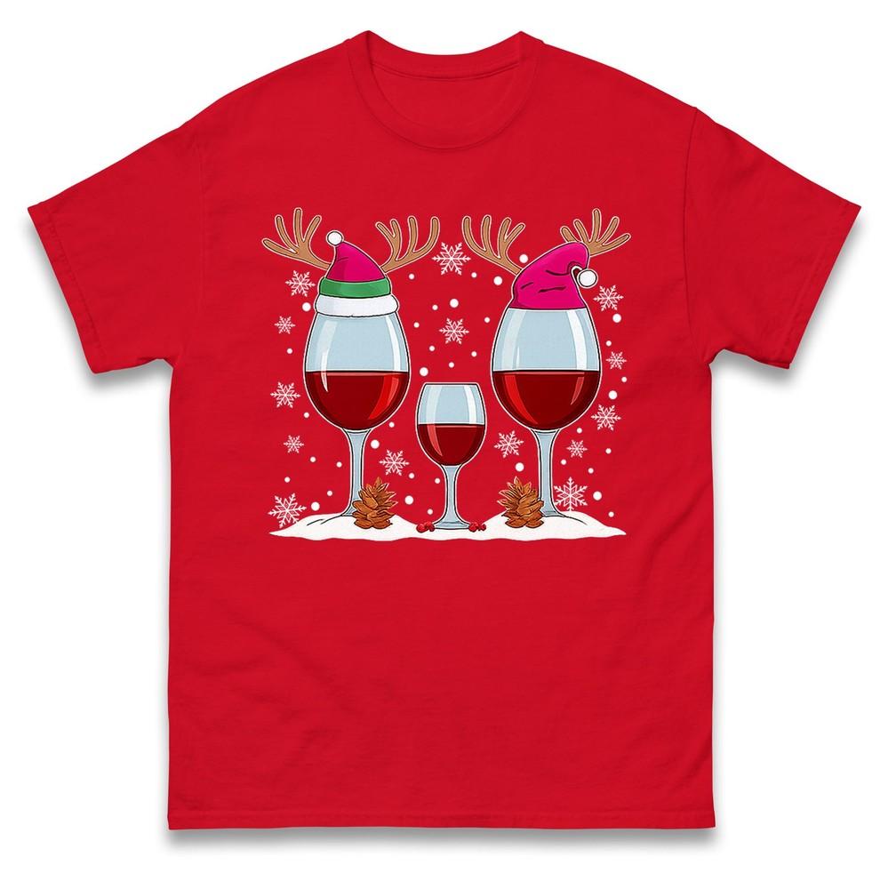Christmas Wine T Shirt Funny Red Wine Christmas Tee Top Xmas Festive Funny Top S