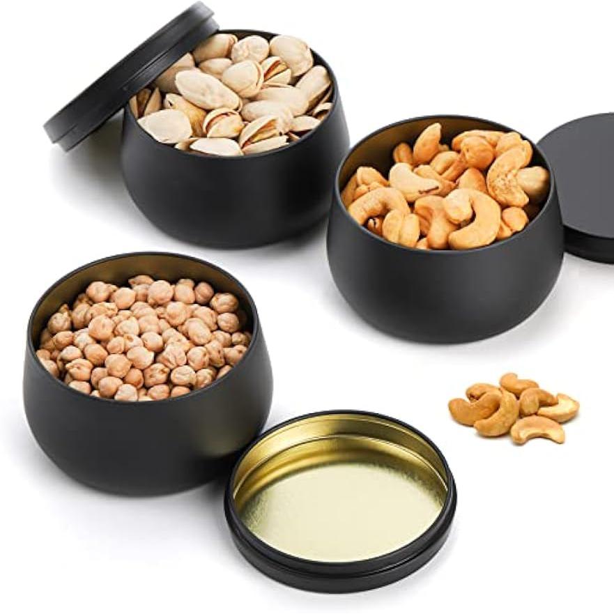 24 Stück 4 Unzen Metall-Kerzendosen 115 ml Deckel Metall-Aufbewahrungsdosen Behälter zur Aufbewahrung von Gewürzen/ Süßigkeiten/ Lippenbalsam/ Kerzen