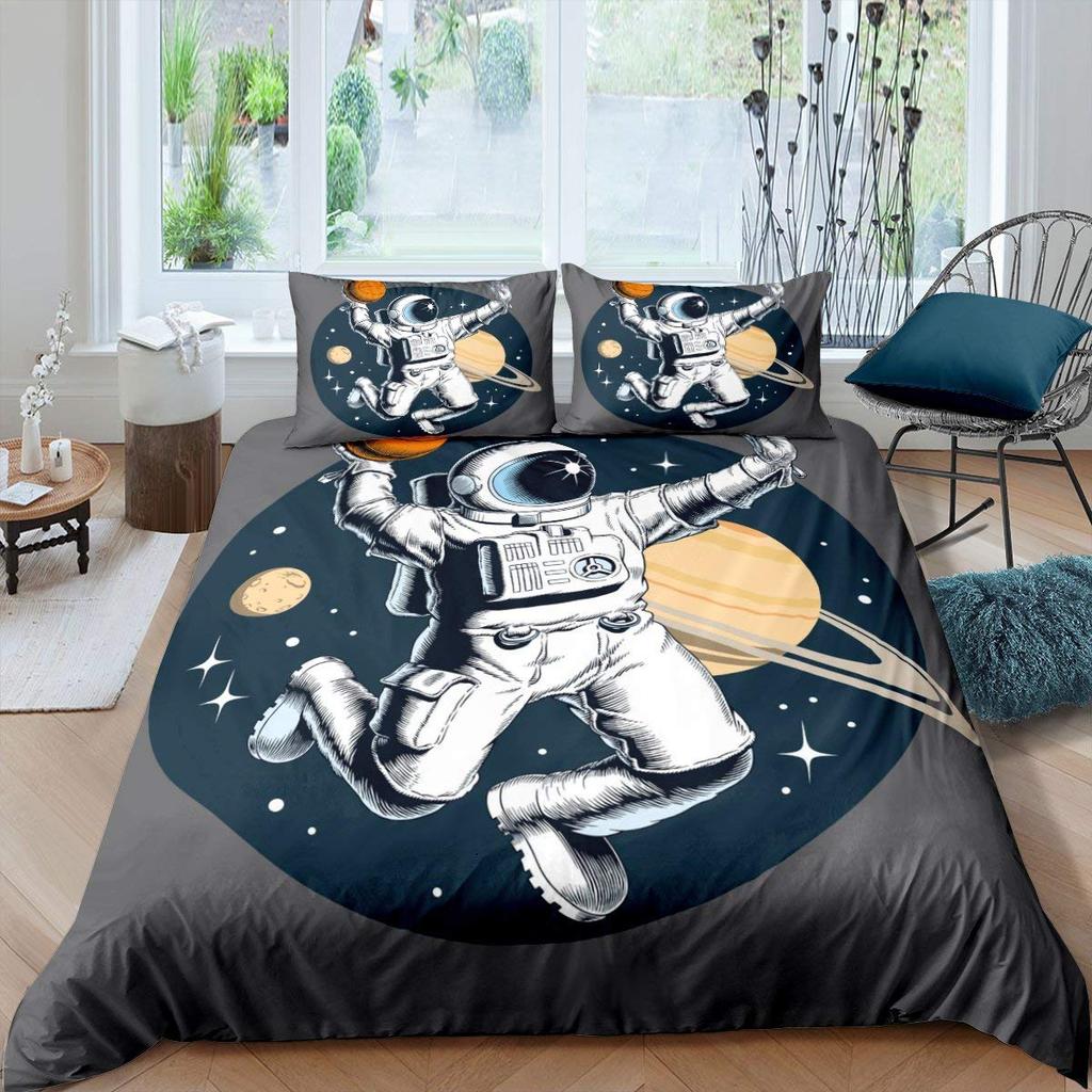 Comforter 3D Fashion Astronaut With For Children Kids Bed Decor Queen King Size Space Universe Theme