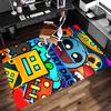 1pc Geometry Dash5 Print Area Rug - Soft, Washable Non-Slip Indoor Mat for Office Chairs, Living Room, Home Office Decorative Rug