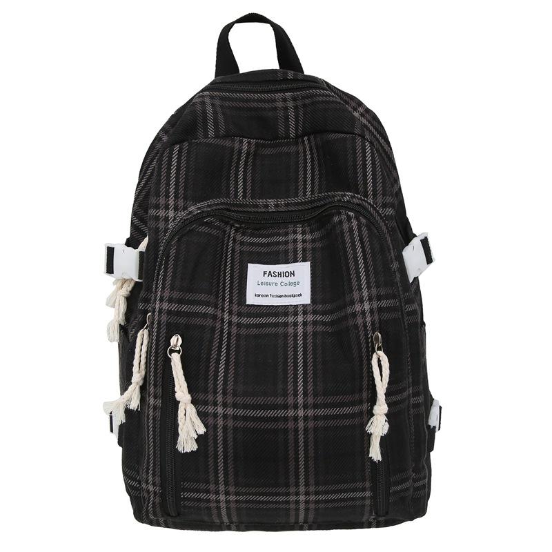 Japanese Leisure Art Mori Small Fresh Plaid Schoolbag Backpack Female Korean Version Junior High School Students Travel Backpack