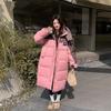Autumn Winter Thicken Warm Parka Women Casual Contrast Color Big Pocket Loose Long Hooded Coat Jackets Outwear