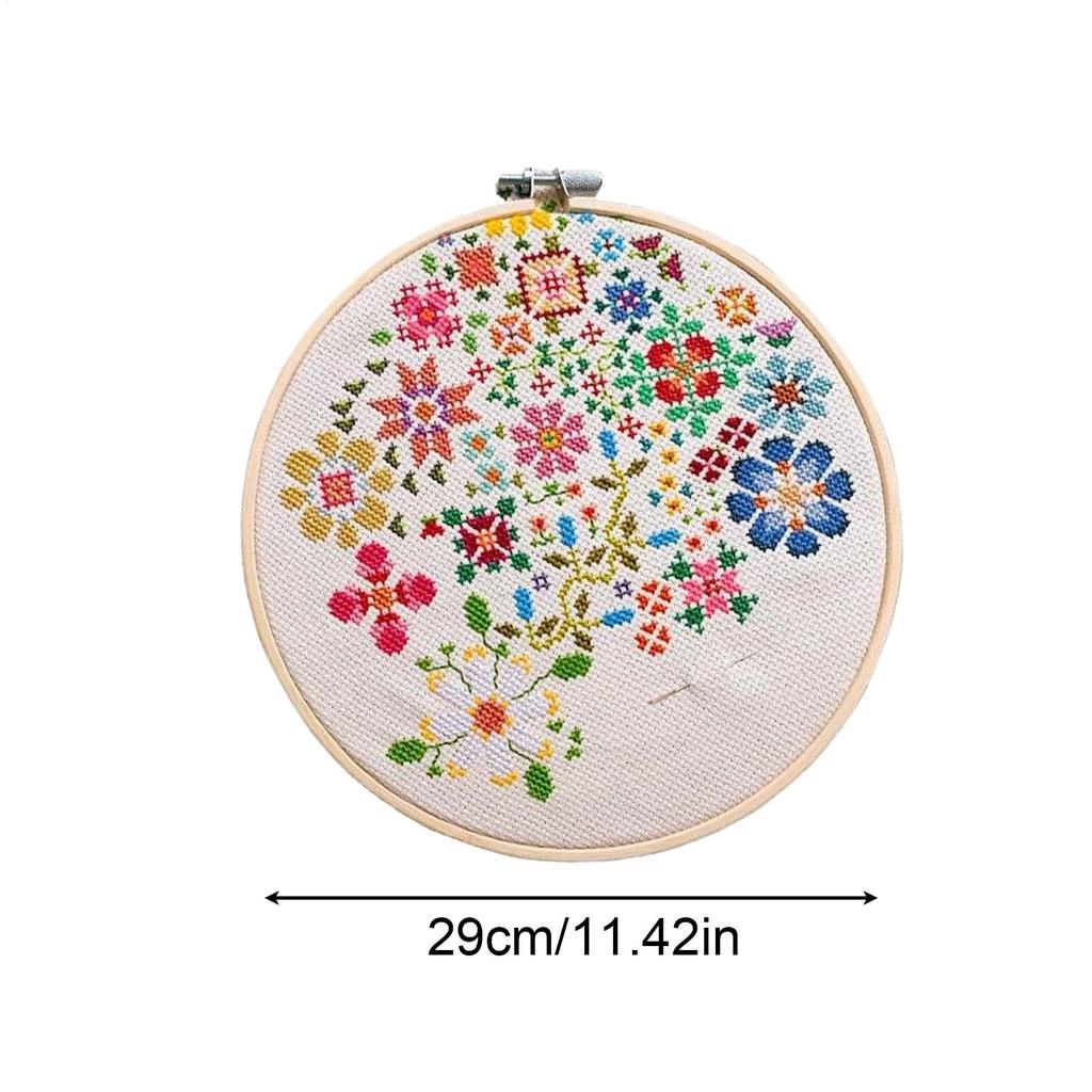 Floral Embroidery Kit Handmade Cross Sew Floral Hand Embroidery Kit For Festival Holiday Home Unisex Adults Decoration Projects