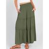 Women Summer Maxi Skirt Boho Ruffle Tiered Elastic High Waist Flowy Casual A-line Long Skirts