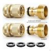 Brass Hose Quick Connector Threaded with Washers LeakResistant Connect Fitting
