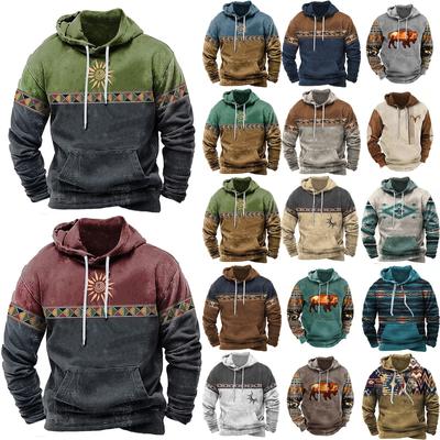Men's Large Size 3D Printed Hooded Sweatshirt Hip Hop Trend Sweatshirt Loose Peplum Sports Tops