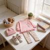 Girl Winter Sweater Set With Cotton Fabric For Middle Childhood Kids
