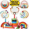 Children's Wooden 4-in-1 Rainbow Arch Bridge Stacking Blocks Early Education Toy