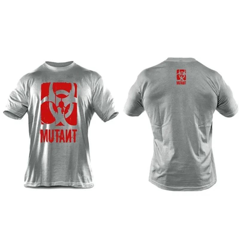 Summer Gym Men's T Shirt MUTANT Print Cotton Fitness Women T-Shirts High Quality Bodybuilding Tees Man Clothing Free Shipping